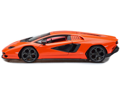 Lamborghini Countach LPI 800-4 Orange with Red Interior "Special Edition" 1/18 Diecast Model Car