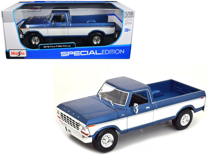 1979 Ford F-150 Ranger Pickup Truck Blue Metallic and Cream "Special Edition" 1/18 Diecast Model Car