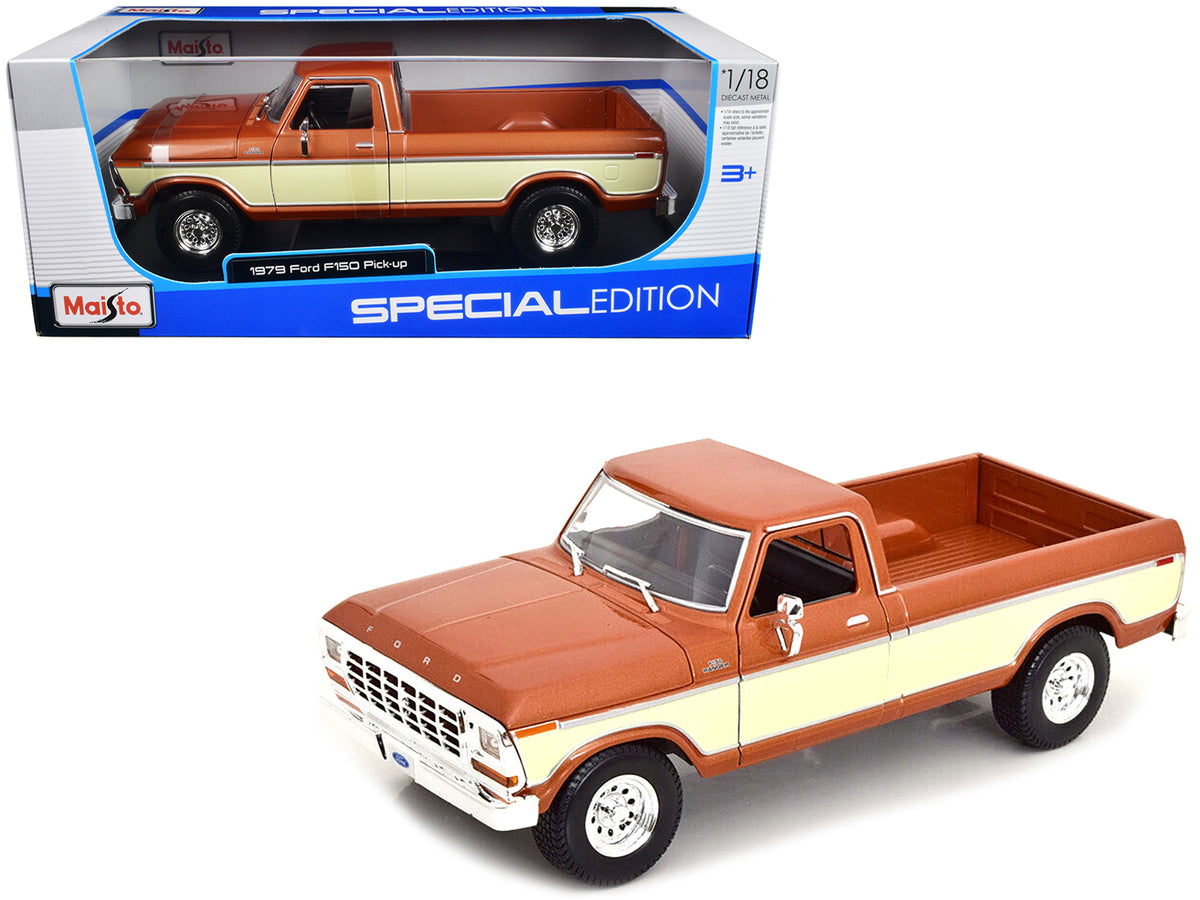 1979 Ford F-150 Ranger Pickup Truck Brown Metallic and Cream "Special Edition" 1/18 Diecast Model Car