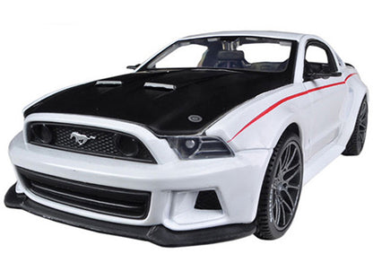 2014 Ford Mustang "Street Racer" White with Black Hood "Special Edition" Series 1/24 Diecast Model Car