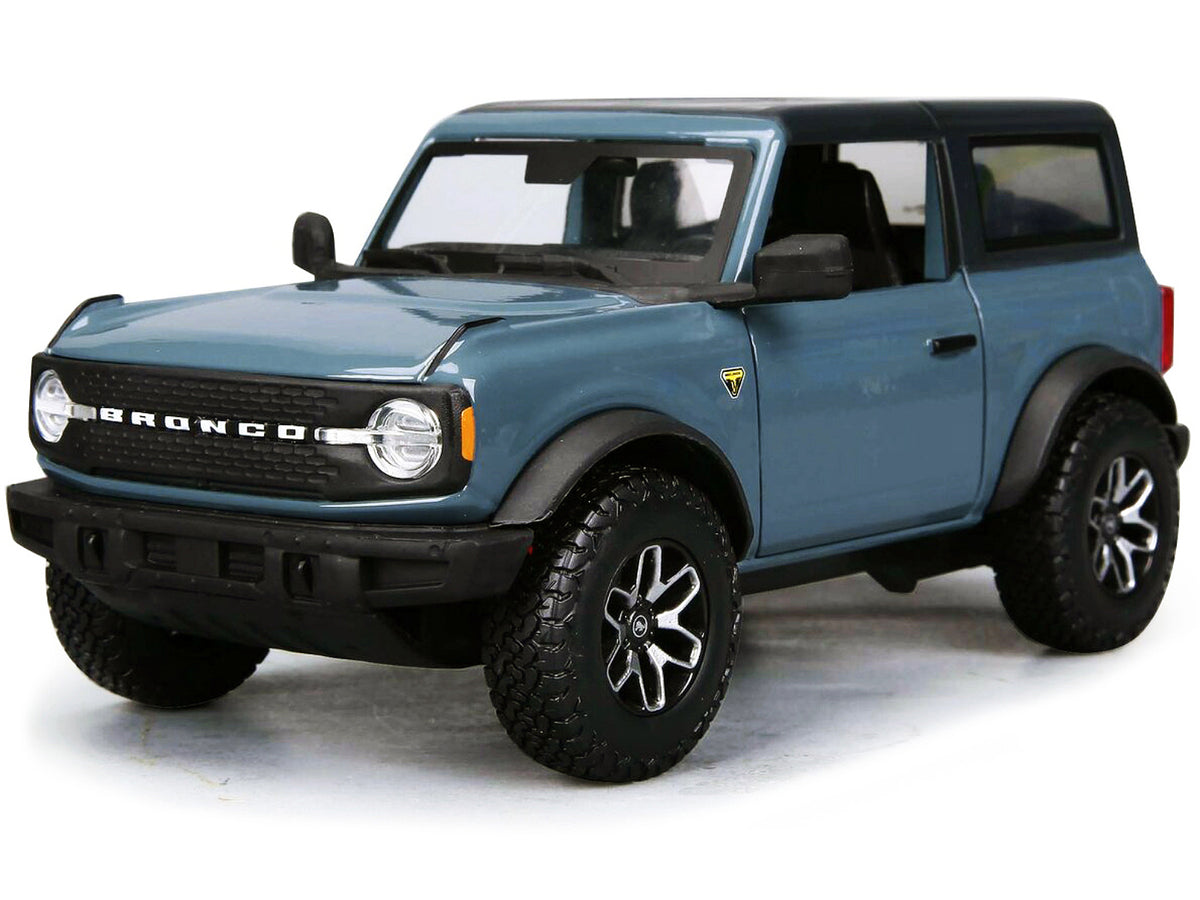 2021 Ford Bronco Badlands Blue with Black Top "Special Edition" 1/24 Diecast Model Car