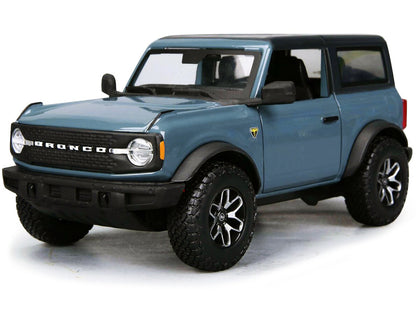 2021 Ford Bronco Badlands Blue with Black Top "Special Edition" 1/24 Diecast Model Car