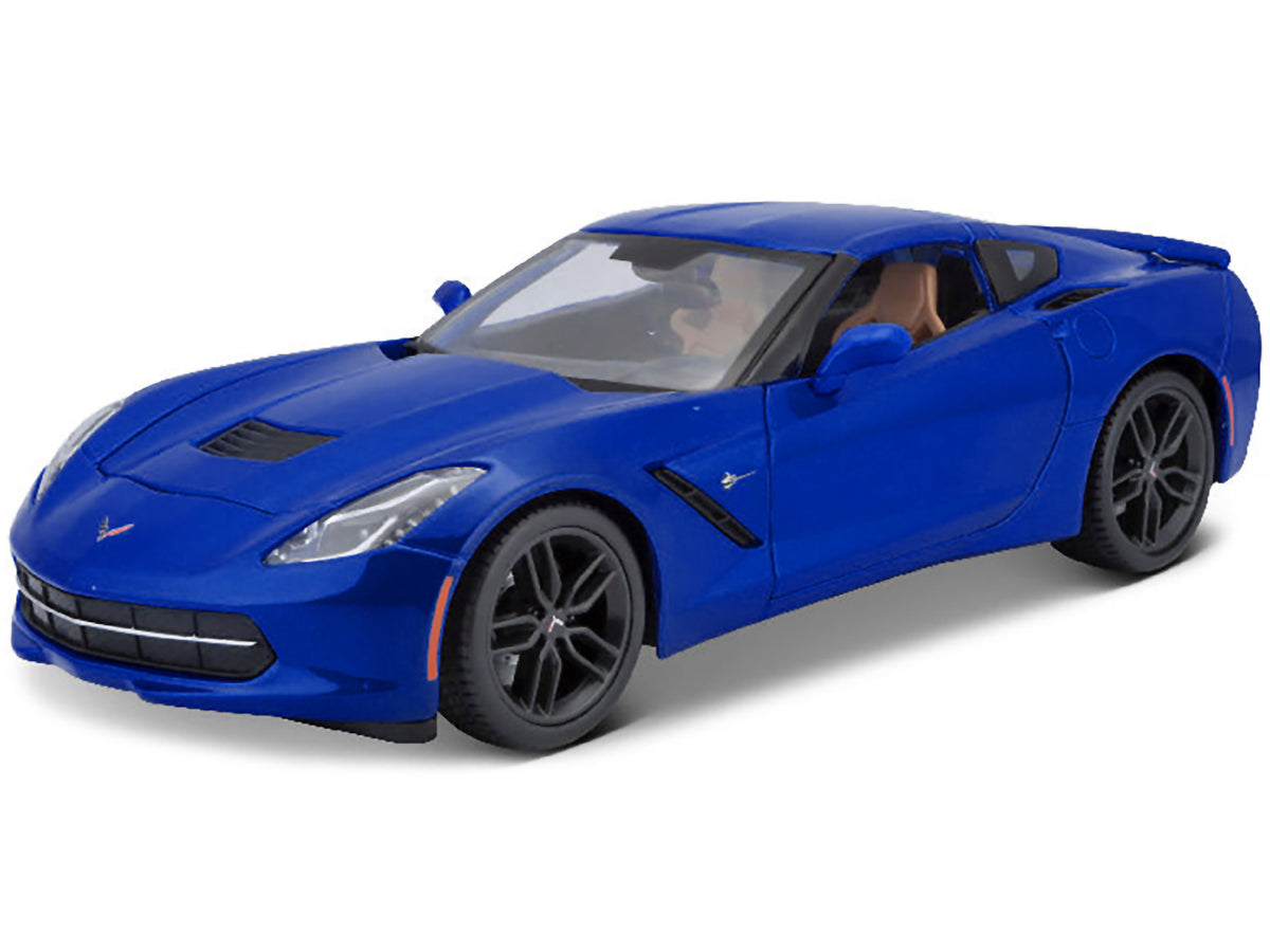 2014 Chevrolet Corvette Stingray C7 Z51 Blue Metallic 1/18 Diecast Model Car