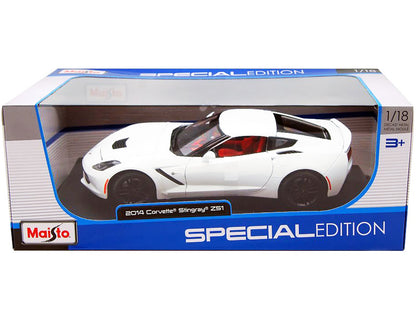 2014 Chevrolet Corvette Stingray C7 Z51 White 1/18 Diecast Model Car