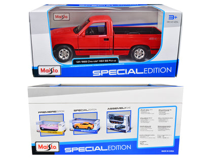 1993 Chevrolet 454 SS Pickup Truck Red 1/24 Diecast Model Car