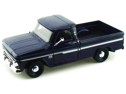 1966 Chevrolet C10 Fleetside Pickup Truck Dark Blue 1/24 Diecast Car Model