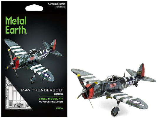 Model Kit Republic P-47 Thunderbolt Fighter Aircraft "The Jug" United States Army Air Forces (Moderate Difficulty) Steel Model