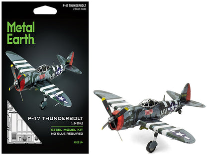 Model Kit Republic P-47 Thunderbolt Fighter Aircraft "The Jug" United States Army Air Forces (Moderate Difficulty) Steel Model