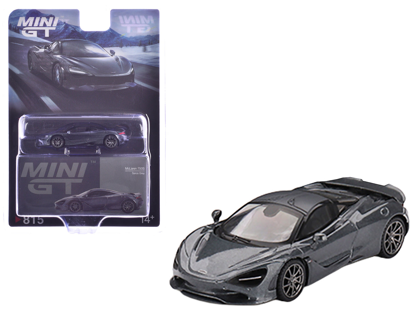 McLaren 750S Saros Gray Limited Edition 1/64 Diecast Model Car