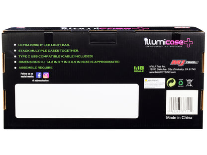 Black Collectible Display Show Case Illumicase+ with LED Lights and Mirror Base and Back for 1/64 1/43 1/32 1/24 1/18 Scale Models