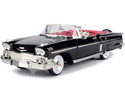 1958 Chevrolet Impala Convertible Black with Red Interior "Timeless Classics" 1/18  Diecast Model Car