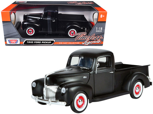 1940 Ford Pickup Matt Black 1/18 Diecast Model Car
