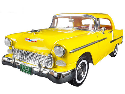 1955 Chevrolet Bel Air Convertible Soft Top Yellow "Timeless Classics" 1/18 Diecast Model Car