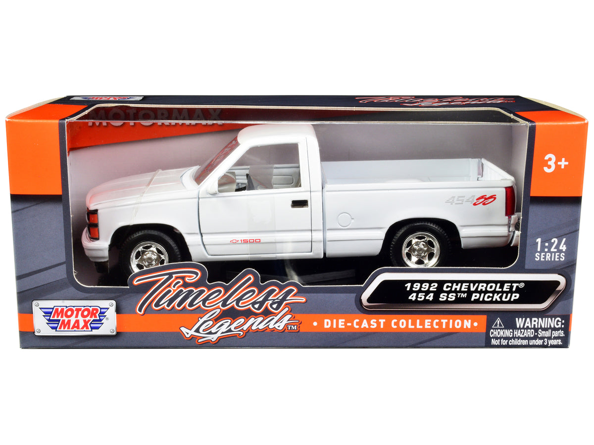 1992 Chevrolet 454 SS Pickup Truck White 1/24 Diecast Model Car