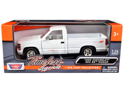 1992 Chevrolet 454 SS Pickup Truck White 1/24 Diecast Model Car