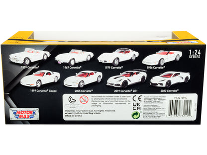 1997 Chevrolet Corvette C5 Coupe White with Red Interior "History of Corvette" Series 1/24 Diecast Model Car