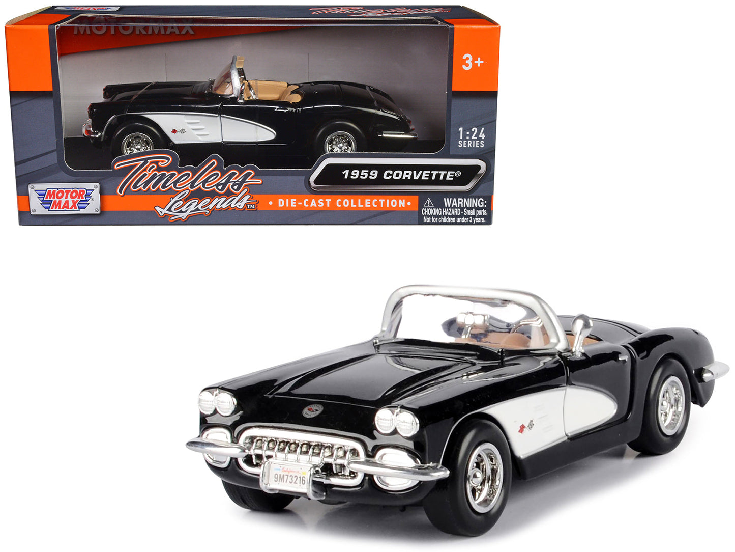 1959 Chevrolet Corvette Black 1/24 Diecast Model Car