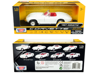 1967 Chevrolet Corvette C2 Convertible White with Red Interior "History of Corvette" Series 1/24 Diecast Model Car