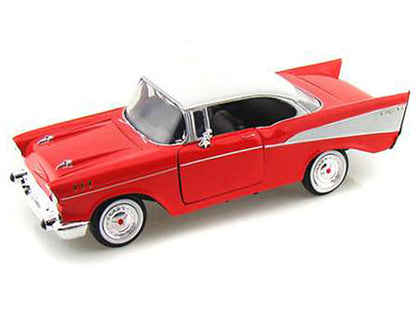 1957 Chevrolet Bel Air Red with White Top 1/24 Diecast Model Car