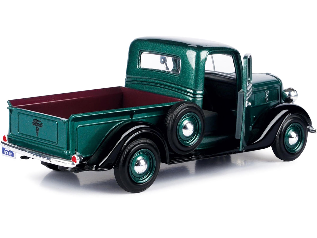 1937 Ford Pickup Truck Green and Black 1/24 Diecast Model Car