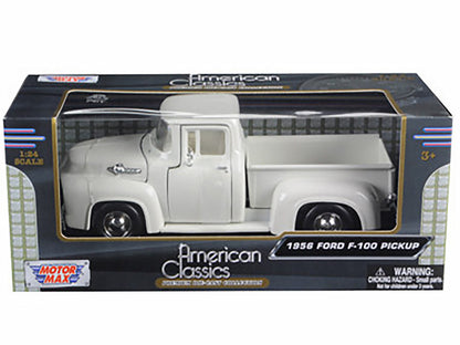 1956 Ford F-100 Pickup Truck White 1/24 Diecast Model Car