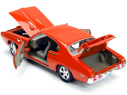 1969 Pontiac GTO Judge Orange with Stripes 1/24 Diecast Model Car