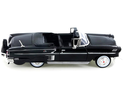 1958 Chevrolet Impala Convertible Black 1/24 Diecast Model Car