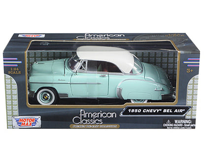 1950 Chevrolet Bel Air Green with Cream Top 1/24 Diecast Model Car