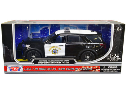 2022 Ford Police Interceptor Utility "California Highway Patrol" Black and White 1/24 Diecast Model Car