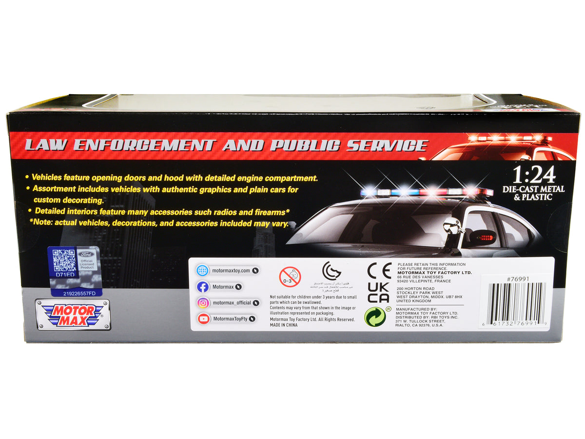 2022 Ford Police Interceptor Utility "California Highway Patrol" Black and White 1/24 Diecast Model Car