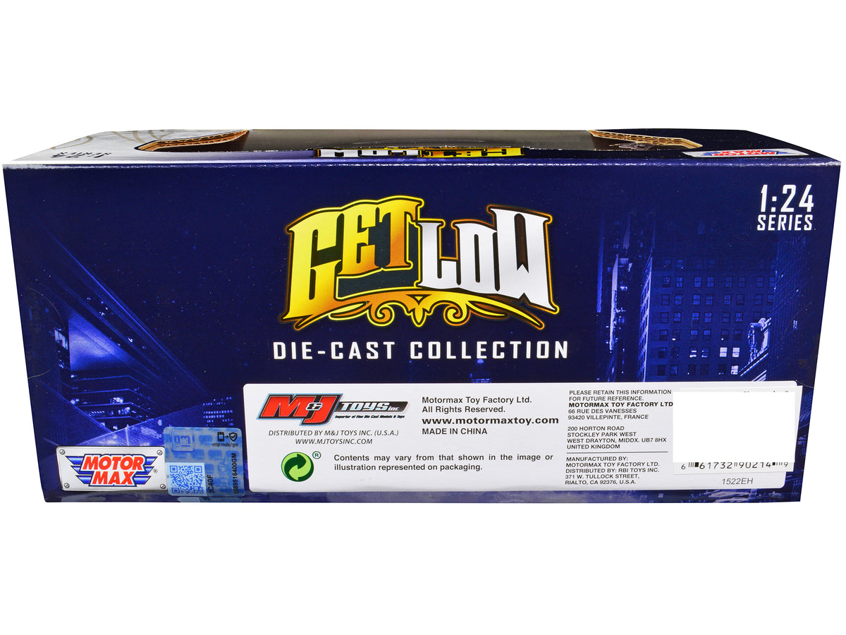 1993 Chevrolet Caprice Lowrider Blue Metallic with Graphics "Get Low" Series 1/24 Diecast Model Car