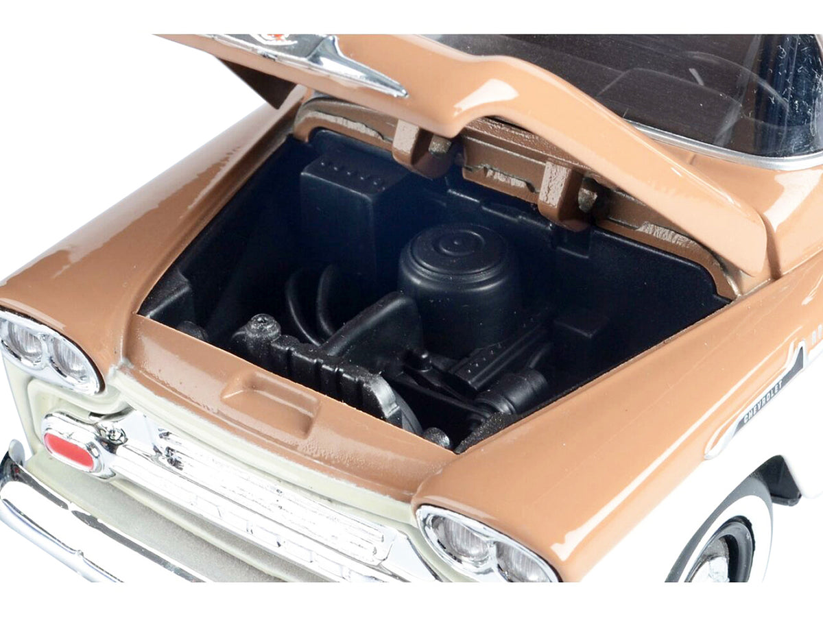 1958 Chevrolet Apache Fleetside Pickup Truck Brown and Beige 1/24 Diecast Model Car