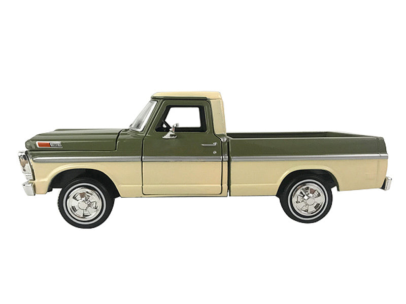 1969 Ford F-100 Pickup Truck Light Green and Cream 1/24 Diecast Model Car