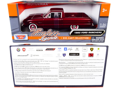 1960 Ford Ranchero Pickup Burgundy Metallic 1/24 Diecast Model Car