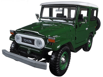 Toyota FJ40 Dark Green with White Top 1/24 Diecast Model Car