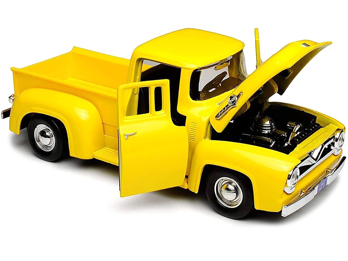 1955 Ford F-100 Pickup Truck Yellow 1/24 Diecast Model Car