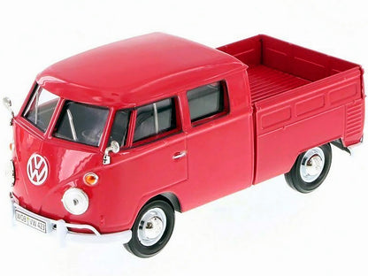 Volkswagen Type 2 (T1) Double Cab Pickup Truck Wax Red 1/24 Diecast Model Car