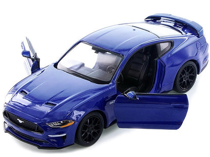 2018 Ford Mustang GT 5.0 Blue with Black Wheels 1/24 Diecast Model Car