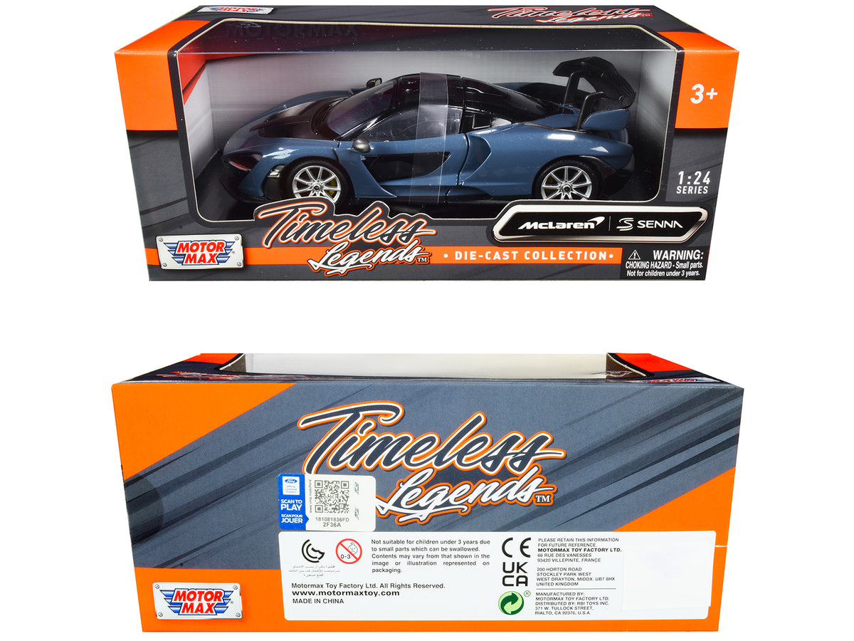 McLaren Senna Gray Metallic and Black "Timeless Legends" 1/24 Diecast Model Car