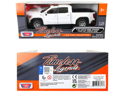2019 GMC Sierra 1500 SLT Crew Cab 4x4 Pickup Truck with Sunroof White "Timeless Legends" Series 1/24-1/27 Diecast Model Car