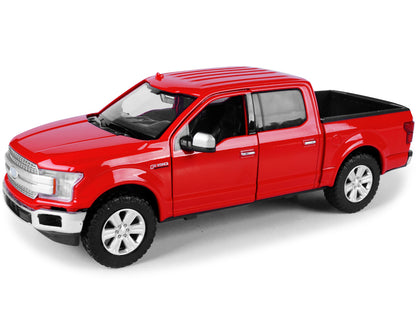 2019 Ford F-150 Lariat Crew Cab Pickup Truck Red 1/24-1/27 Diecast Model Car