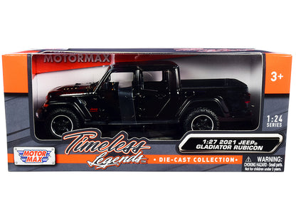 2021 Jeep Gladiator Rubicon (Closed Top) Pickup Truck Black 1/24-1/27 Diecast Model Car