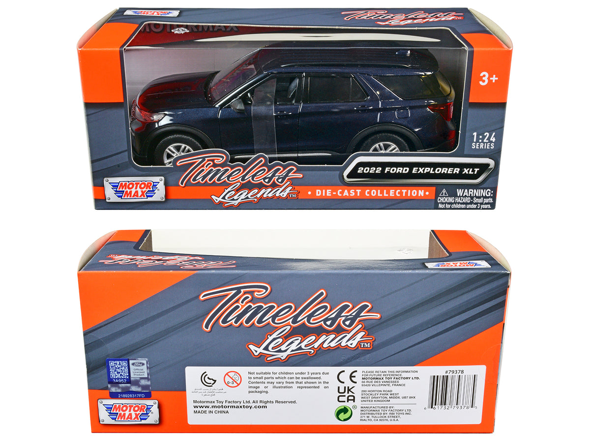 2022 Ford Explorer XLT Dark Blue Metallic "Timeless Legends" Series 1/24 Diecast Model Car