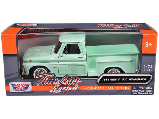 1966 GMC C1000 Fenderside Pickup Truck Light Green "Timeless Legends" Series 1/24 Diecast Model Car