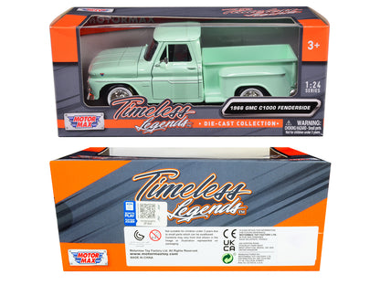 1966 GMC C1000 Fenderside Pickup Truck Light Green "Timeless Legends" Series 1/24 Diecast Model Car