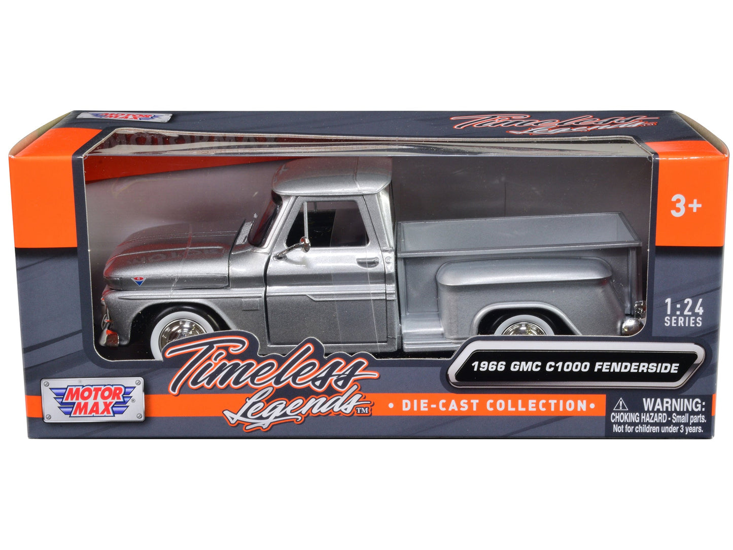 1966 GMC C1000 Fenderside Pickup Truck Silver Metallic "Timeless Legends" Series 1/24 Diecast Model Car