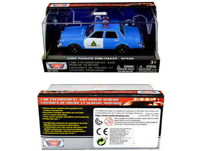 1983 Dodge Diplomat "Royal Canadian Mounted Police" (RCMP) Light Blue and White 1/43 Diecast Model Car