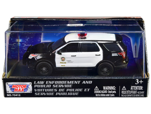 2015 Ford Police Interceptor Utility Black and White "LAPD (Los Angeles Police Department)" 1/43 Diecast Model Car