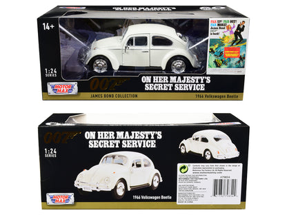 1966 Volkswagen Beetle White James Bond 007 "On Her Majesty's Secret Service" (1969) Movie "James Bond Collection" Series 1/24 Diecast Model Car
