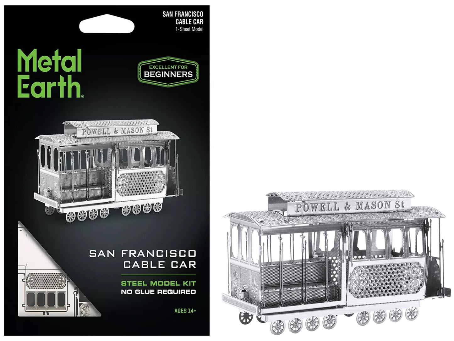 Model Kit San Francisco Cable Car "Powel & Mason St" (Easy Difficulty) Steel Model